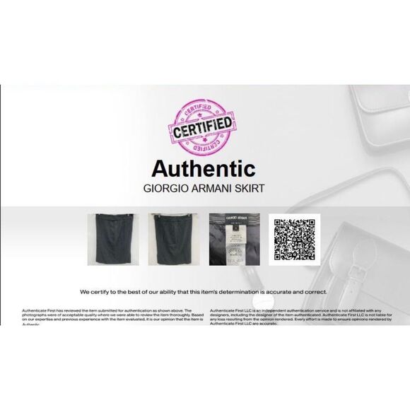 Giorgio Armani Charcoal Gray Wool Pencil Skirt, Size EU 38 / US Sz 2 - Picture 4 of 15